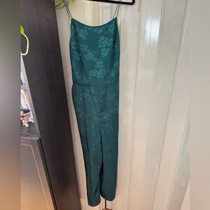 Urban Outfitters Teal Floral Jumpsuit